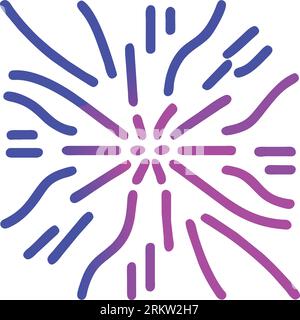 Fireworks vector icon. Flat illustration of fireworks for web design Stock Vector