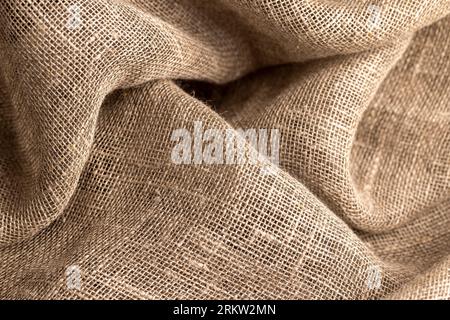 Grey linen fabric for sewing clothes and other things, linen fabric for the production of various kinds of goods Stock Photo