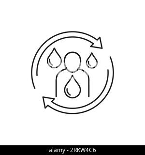 rehydrate line icon on white Stock Vector