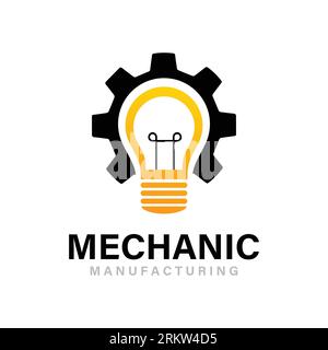 Gear Manufacturing service, industrial factory logo icon vector template. Stock Vector