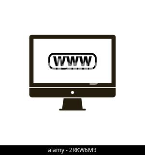 monitor - internet icon vector Stock Vector