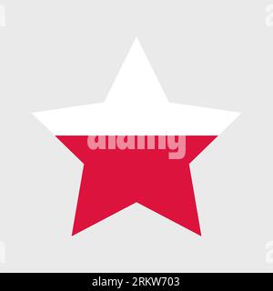 Poland flag vector icons set of illustrations in the shape of heart, star, circle and map. Stock Vector