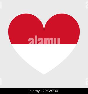 Monaco flag vector icons set of illustrations in the shape of heart, star, circle and map. Stock Vector