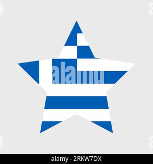 Greece flag vector icons set of illustrations in the shape of heart, star, circle and map. Stock Vector