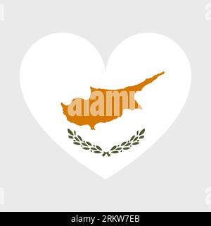 Cyprus flag vector icons set of illustrations in the shape of heart, star, circle and map Stock Vector