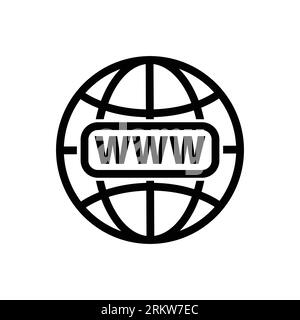 Website Icon. Vector www icon. Click to go to website or internet art icon for apps and websites perfect for all project. Stock Vector