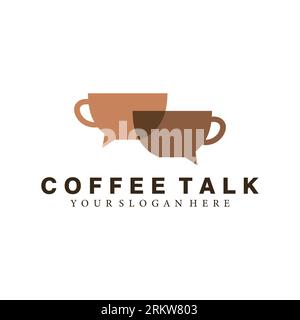 Coffee talk logo design vector template Stock Vector