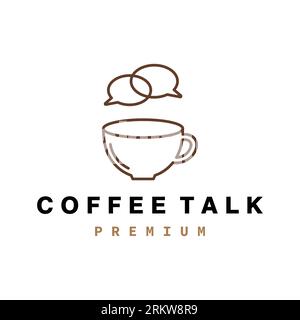 coffee talk chat cup logo vector icon illustration Stock Vector