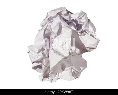 Crumpled paper ball isolated on a white background Stock Photo