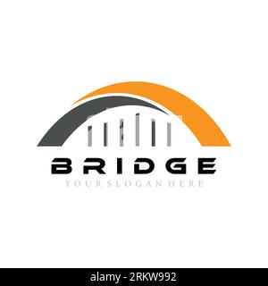 Bridge logo icon vector template. Stock Vector