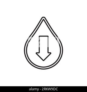 low water level icon, line vector art Stock Vector