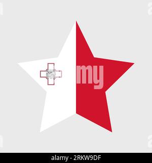 Malta flag vector icons set of illustrations in the shape of heart, star, circle and map. Stock Vector