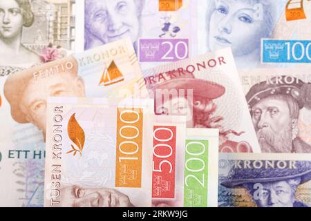 Swedish krona a business background Stock Photo - Alamy