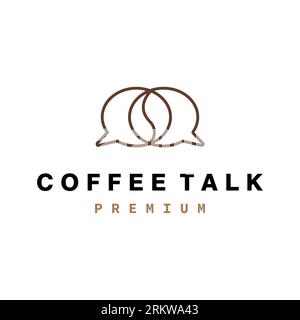 Coffee Talk Logo Design Template. Creative Concept for Coffee shop Business. Stock Vector