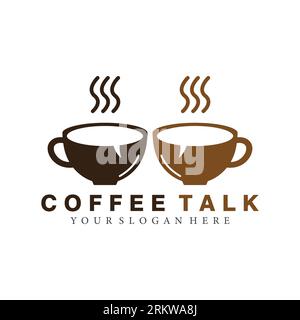 coffee talk chat cup logo vector icon illustration Stock Vector