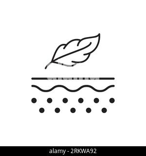 Soft Skin Line Icon. Cosmetic for Sensitive Skin, Lightweight Feather Linear Pictogram. Dermatologist Beauty Skincare Product Outline Icon. Editable S Stock Vector