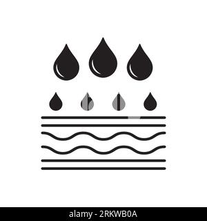 Moisture Skin Concept Line Icon. Moisturizing Face and Body Skin Linear Pictogram. Skin Layer Absorb Water Drop Outline Icon. Anti Dry Skincare. Edita Stock Vector