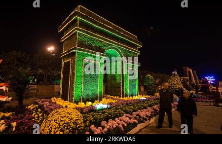 Bildnummer: 58667691  Datum: 05.11.2012  Copyright: imago/Xinhua (121105) -- WUHAN, Nov. 5, 2012 (Xinhua) -- Local residents watch chrysanthemums in the evening at the 29th chrysanthemum show in Wuhan, capital of central China s Hubei Province, Nov. 5, 2012. (Xinhua/Cheng Min) (wjq) CHINA-HUBEI-WUHAN-CHRYSANTHEMUM SHOW (CN) PUBLICATIONxNOTxINxCHN Gesellschaft Austellung Blume Chrysantheme x0x xdd 2012 quer      58667691 Date 05 11 2012 Copyright Imago XINHUA  Wuhan Nov 5 2012 XINHUA Local Residents Watch chrysanthemum in The evening AT The 29th Chrysanthemum Show in Wuhan Capital of Central Ch Stock Photo