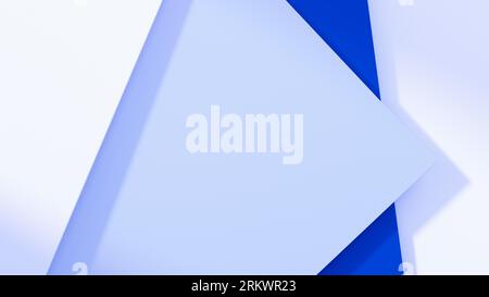 Modern white blue abstract background. Minimal. Color gradient. Web banner. Geometric shape. Lines stripes triangles. Design. Cut paper effect. Luxury Stock Photo