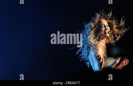 American singer Jennifer Lopez JLo performs during her Dance Again World Tour concert held in Singapore s Gardens by the Bay on December 4, 2012. By Xinhua, Then Chih Wey SINGAPORE-CONCERT-JENNIFER LOPEZ PUBLICATIONxNOTxINxCHN Stock Photo