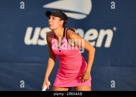New York, New York, USA. 25th Aug, 2023. Oceane Dodin (FRA) in action during the 2023 US Open - Tennis Championships (Credit Image: © Mathias Schulz/ZUMA Press Wire) EDITORIAL USAGE ONLY! Not for Commercial USAGE! Credit: ZUMA Press, Inc./Alamy Live News Stock Photo