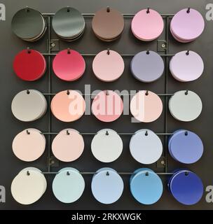 Large Color Chart On A Wall With Emotional Colors To Choose From Stock Photo