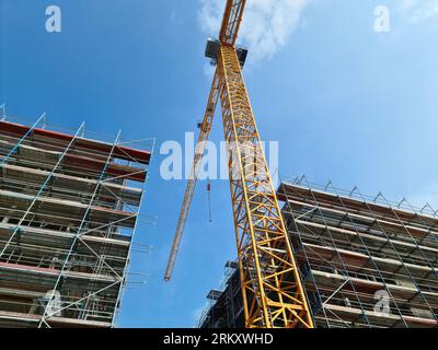 Construction Site During Progress Found In German Towns. Stock Photo