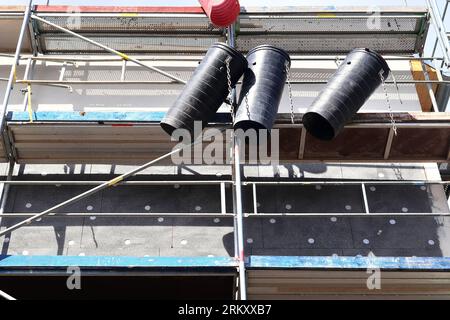 Construction Site During Progress Found In German Towns. Stock Photo