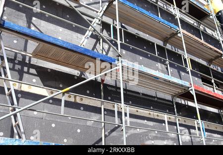 Construction Site During Progress Found In German Towns. Stock Photo