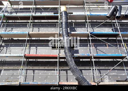 Construction Site During Progress Found In German Towns. Stock Photo