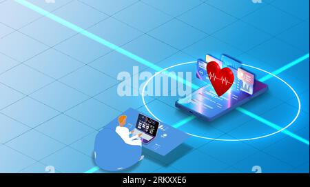 Online doctor and medical consultation. Pharmaceutical research laboratory with scientists working to develop new drugs and genetic testing. Stock Vector
