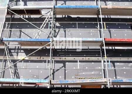 Construction Site During Progress Found In German Towns. Stock Photo