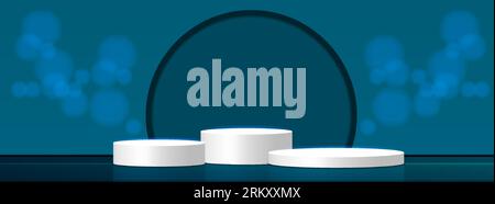 Product banner, Podium for biopreparations and eco products. Vector. Podium for presentation product. Stock Vector