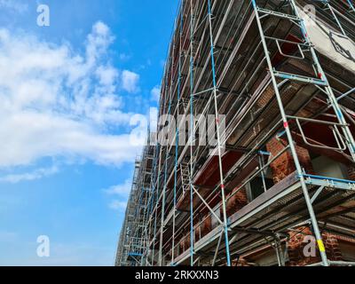 Construction Site During Progress Found In German Towns. Stock Photo