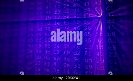 Colorful Digital Data Digits And Streaming Source Code Background With ...