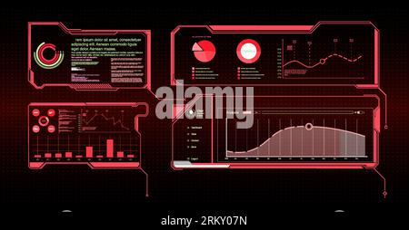 GUI elements for game. Data information infographic. Vector Big set of Sci Fi modern user interface elements. futuristic abstract HUD frame screen, bu Stock Vector