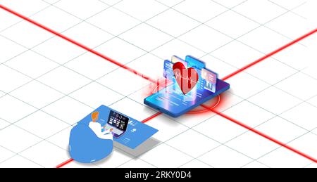 Online doctor and medical consultation. Pharmaceutical research laboratory with scientists working to develop new drugs and genetic testing. Stock Vector