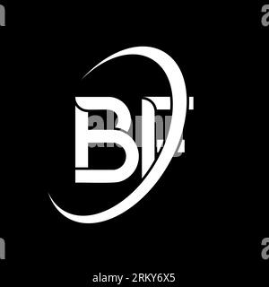 BF logo. B F design. White BF letter. BF/B F letter logo design. Initial letter BF linked circle uppercase monogram logo. Stock Vector