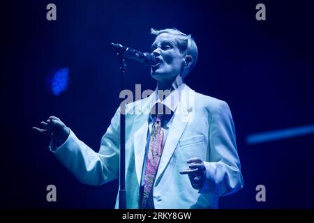 Paris, France. 25th Aug, 2023. Fever Ray performs on stage during the live concert. The second day of 20th edition of the French music festival Rock en Seine has been headlined by the British Placebo, at Domaine National de Saint-Cloud. Credit: SOPA Images Limited/Alamy Live News Stock Photo