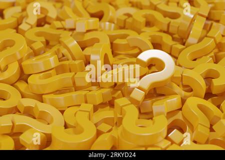 Lots of solid question marks. 3d illustration. Stock Photo