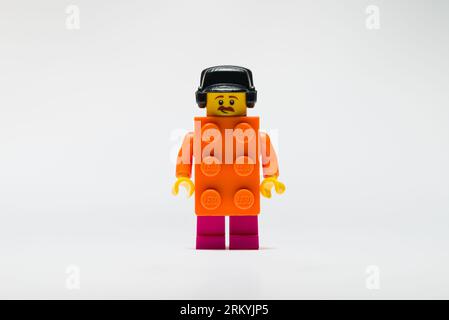 Antalya, Turkey - August 22, 2023: Lego people character on white background Stock Photo