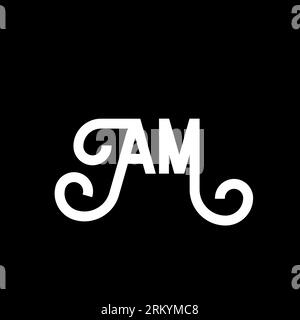 AM letter logo design on black background. AM creative initials letter ...