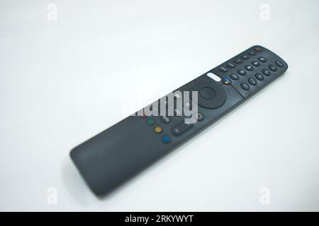 TV remote control on white background Stock Photo