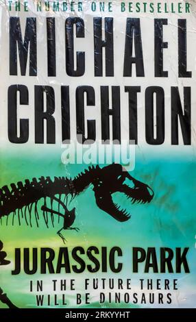 Jurassic Park Novel by Michael Crichton  1990 Stock Photo