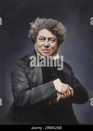 Alexandre Dumas père. 1855. Salted paper print from wet collodion negative. Nadar was a journalist, novelist, cartoonist, balloonist, lithographer, an Stock Photo