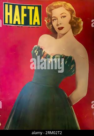 HAFTA Turkish lifestyle film magazine cover with french actress Cécile Aubry - 1952 Stock Photo