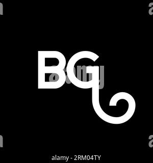 BG letter logo design on black background. BG creative initials letter logo concept. bg letter design. BG white letter design on black background. B G Stock Vector