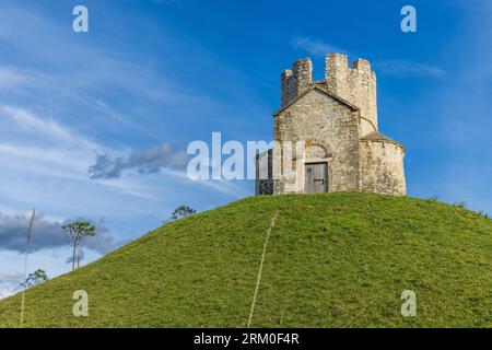 Small church of Saint Nicholas in Croatia (Nin) located on top of small hill. Stock Photo