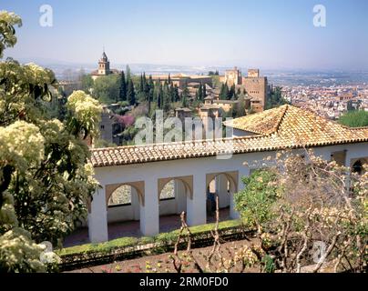 Beautiful details of the architecture of the Alhambra, in Granada Spain. This is an UNESCO World Heritage site Stock Photo