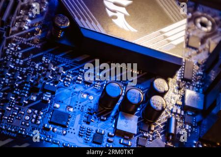 Kyiv, Ukraine - January 05, 2022: Asus Tuf Gaming modern PC motherboard ...